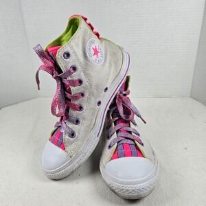 Converse All Star Chuck Taylor Loophoes High Top Sneakers White Youth Sz3